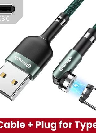 Усиленный, Магнитный кабель Elough USB - Type-C для зарядки 36...