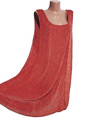 3xl-7xl елегантне вечірнє червоне плаття ellos з сріблястим лю...