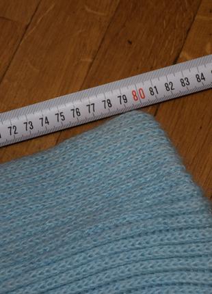 Комплект шапка шарф вязанные подростковый женский голубой б/у