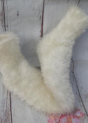 Вязаные зимние носки Травка детские ручная работа 33-34 размер