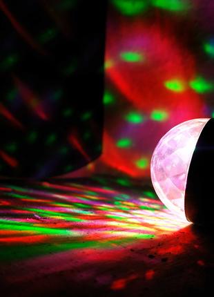 LED лампа з RGB Світиться під музику 4W Міні Дискотека Диско Ш...