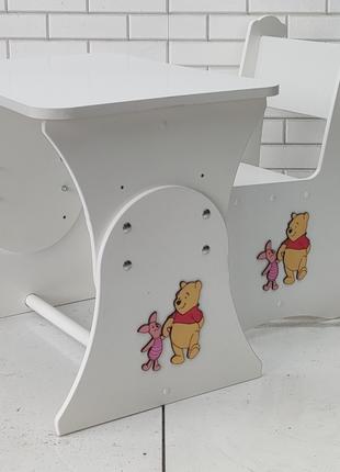 Детский комплект столик и стульчик "винни" стільчик парта дитяча
