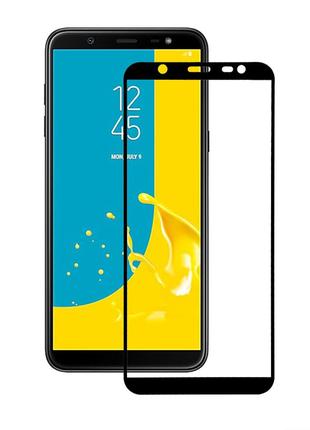 Стекло для Samsung j8 2018 j810 защитное на экран с черной рамкой