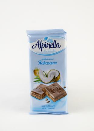 Шоколад молочный с кокосом Alpinella Kokosowa 90 г Польша