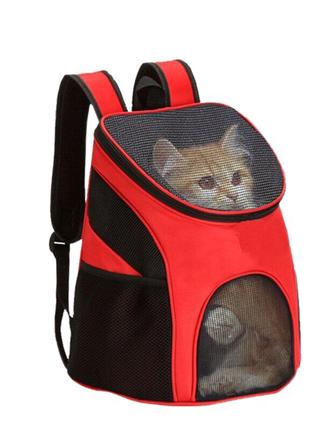 Рюкзак переноска для котів і собак червоний 35 * 25 * 31 см, с...