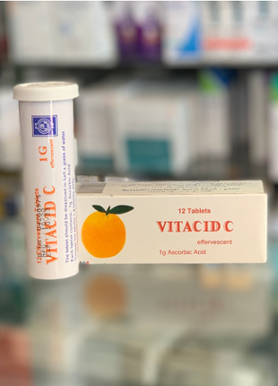 Vitacid C Витамин С Аскорбиновая кислота 1000 мг 12 шипучих табл