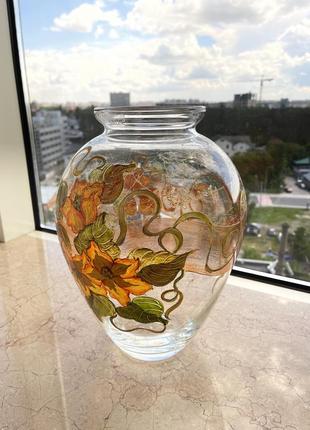 Dives glass & crystal ваза ручная роспись ручная работа