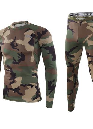 ➚Термобелье мужское Lesko A152 XL Camouflage Green дышащее эла...