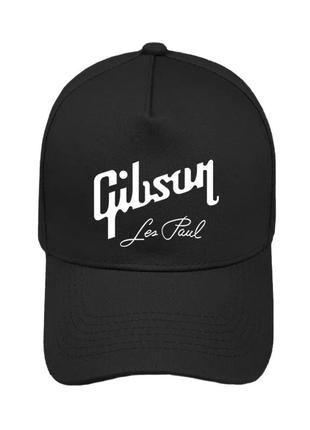 Кепка бейсболка Gibson Les Paul катон черная с белым логотипом