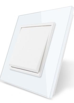 Одноклавишный проходной выключатель Livolo белый стекло (VL-C7...