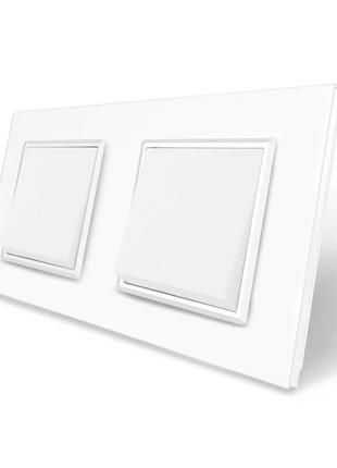 Комплект одноклавишных выключателей Livolo белый стекло (VL-C7...