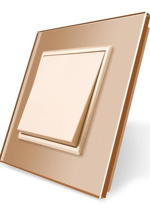Одноклавишный выключатель Livolo золото стекло (VL-C7K1-13)