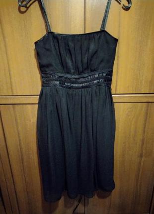 Чёрное шифоновое платье на подростка