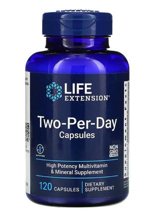 Life Extension, мультивитамины для приема два раза в день, 120...