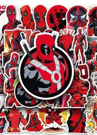 Огромный набор виниловых наклеек Дедпул Deadpool 2 (50шт ) ABC