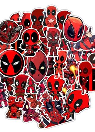 Огромный набор виниловых наклеек Дедпул Deadpool 3 (50шт ) ABC
