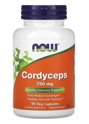 Натуральна добавка NOW Cordyceps 750 mg, 90 капсул