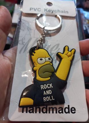 Брелок на ключи семья СИМПСОН Гомер аниме Homer Simpson резиновый