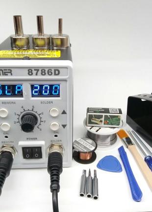 Качественная 2 в 1 паяльная станция Soner 8786d паяльник фен