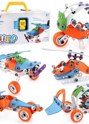 Конструктор болтовий дитячий build&play 5 в 1 літак 132 эл. (r...
