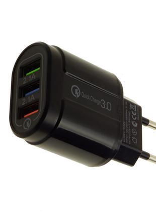 Адаптер быстрой зарядки на 3 USB порта