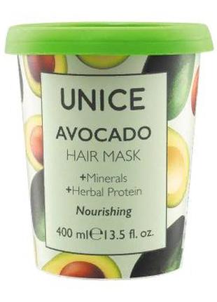 🌷маска для волосся unice з олією авокадо,400 мл.