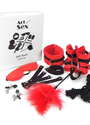 Набор БДСМ Art of Sex - Soft Touch BDSM Set, 9 предметов, Красный