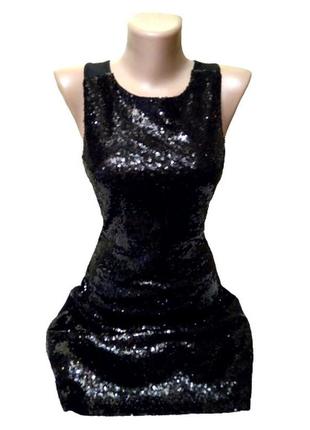 Блестящее черное вечернее мини платье imogen с открытой спинкой