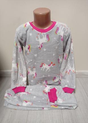 Детская пижама для девочки утепленная махра травка велсофт Еди...