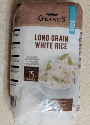 Білий довгозерновий рис Granus Long Grain White Rice 1 кг.