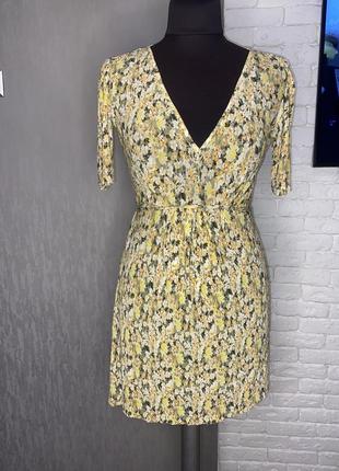 Коротка літня сукня плаття у квітковий принт mango, s