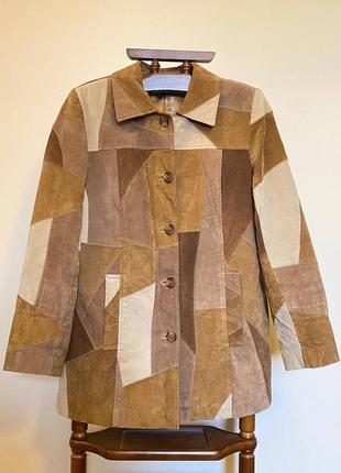 Куртка - пальто шкіряна нова вінтаж в стилі печворк nina ricci...