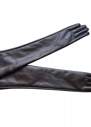 Довгі рукавиці коричневі - довжина 49-50см, розмір S, М, L