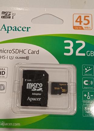 Карта пам'яті Apacer microSDHC UHS-I 32GB сlass10+SD адаптер (...