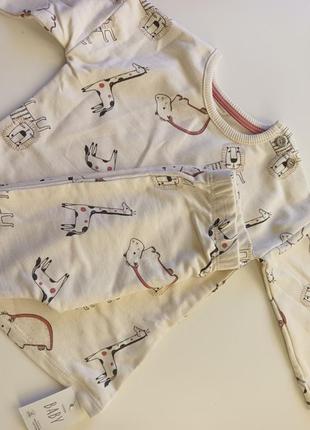 Новый набор реглан штаны с принтами животных george(англия) на...
