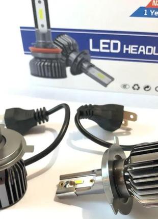 Цоколь H7 Комплект LED ламп T18 H7 6000K 9-32V 26W радиатор с ...