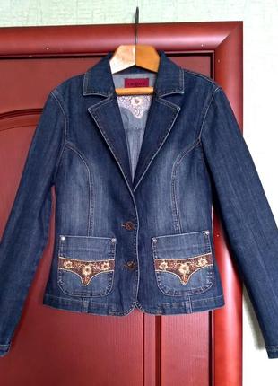 Джинсовый пиджак с вышивкой likom's jeans