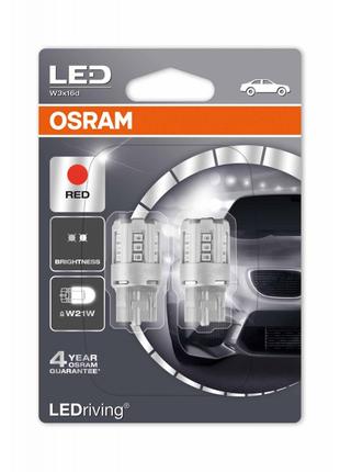 Комплект светодиодных ламп OSRAM 7705R W21W 12V W3X16d RED 2pc...