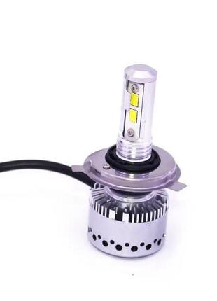 Цоколь H4 Комплект LED ламп T21 H4 6000K 9-32V радиатор с вент...