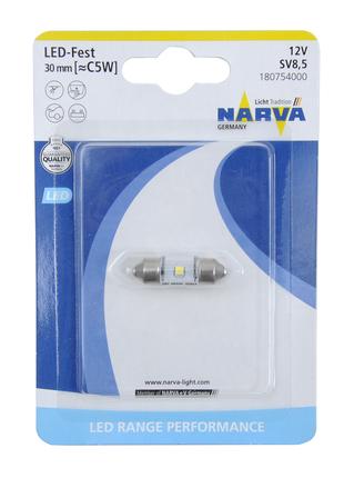 Светодиодная лампа Narva 18075-01B С5W 12V SV8.5 LED 0.6W 30mm