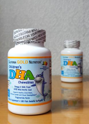 Омега 3 для детей, ДГК DHA California Gold Nutrition, 180 шт