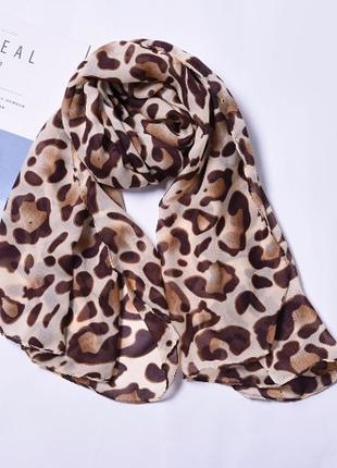 Шарф леопардовий - розмір шарфа 160*50см, шифон