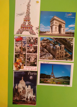 Набір листівок-лот із 6шт.види Парижу, Франція
