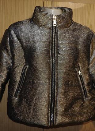 Укороченная куртка "золотая" topshop р.34