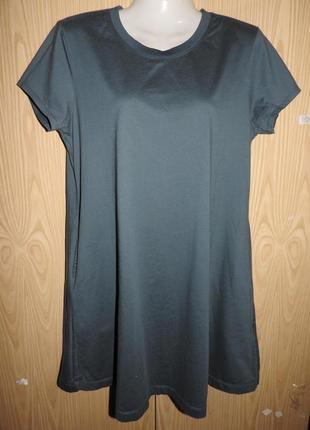 Uniqlo платье-футболка с карманами цвет морской волны р м 100%...