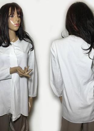 Massimo dutti белая блуза плотная ткань р 36 біла блузка