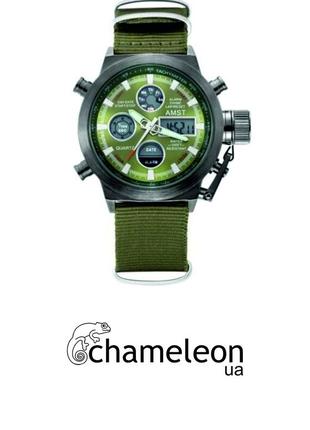Годинник amst 3003c black-green green wristband