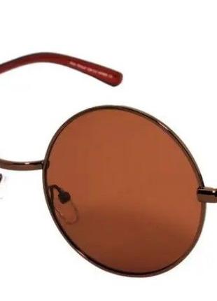 Солнцезащитные очки круглые коричневые Rich-Person