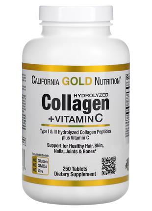 Колаген типів 1 та 3, плюс вітамін С 250табл. California Gold Nut