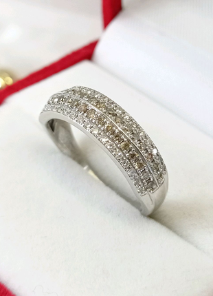 Золотое кольцо с бриллиантами Fantasy россыпь